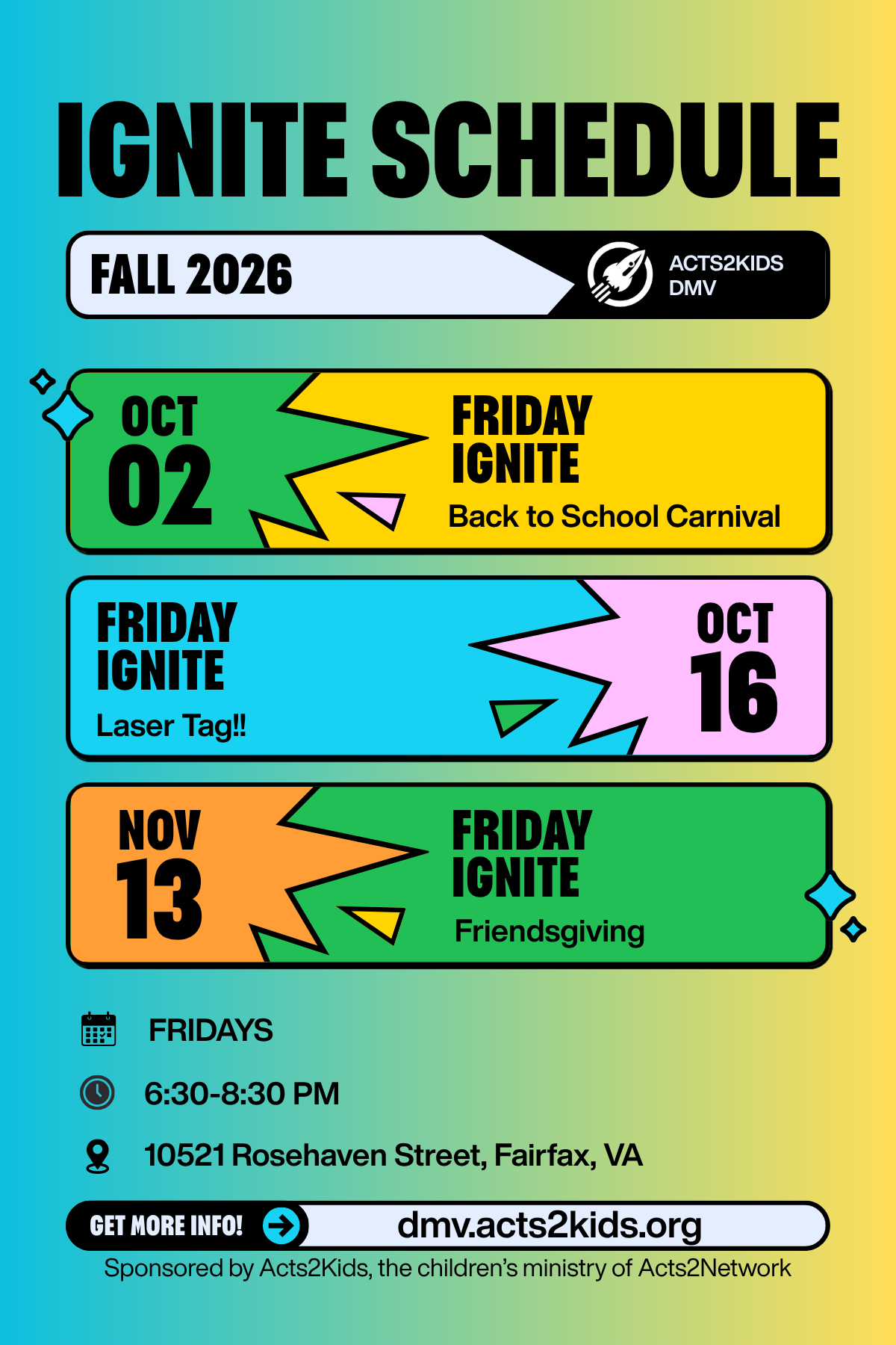 Ignite Fall Schedule