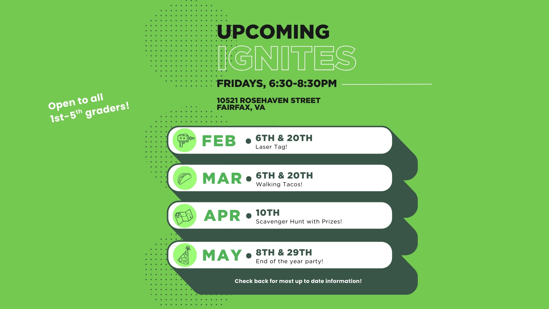 Upcoming Ignite Schedule
